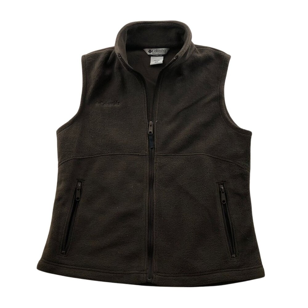 Columbia Womens Vest Jacket Medium Fleece Full-Zip Cozy Winter Stand Up Collar